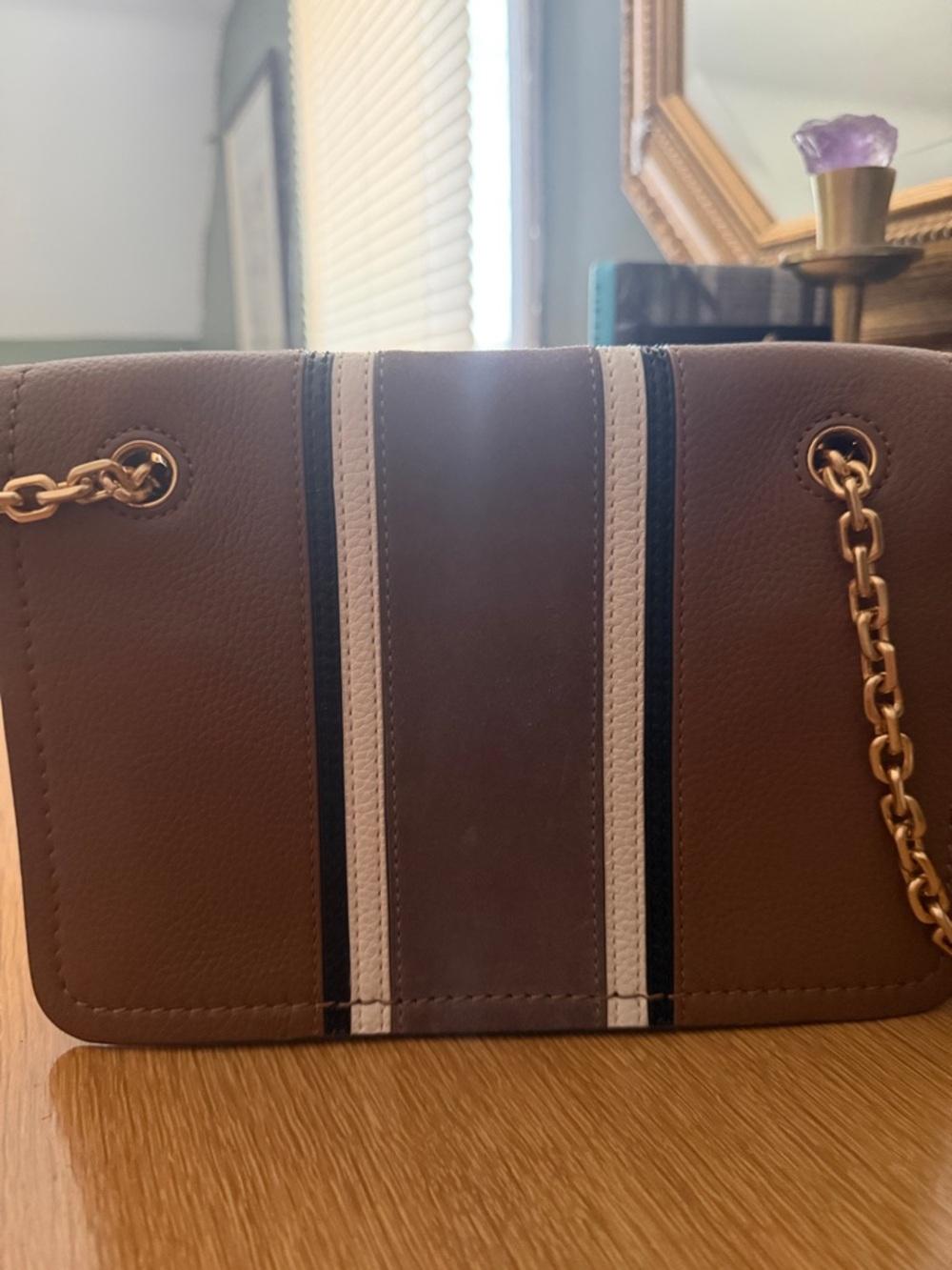 Tory Burch Carson Stripe Convertible Leather Shoulder Bag - Picture 7 of 7